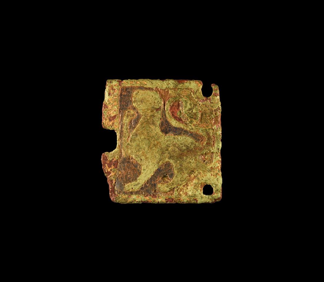 Medieval Heraldic Lion Buckle Plate (1 of 1)