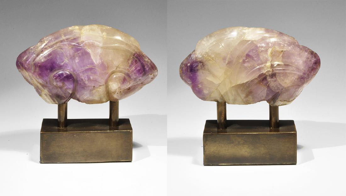 Chinese Qing Carved Amethyst Sceptre Head (1 of 1)