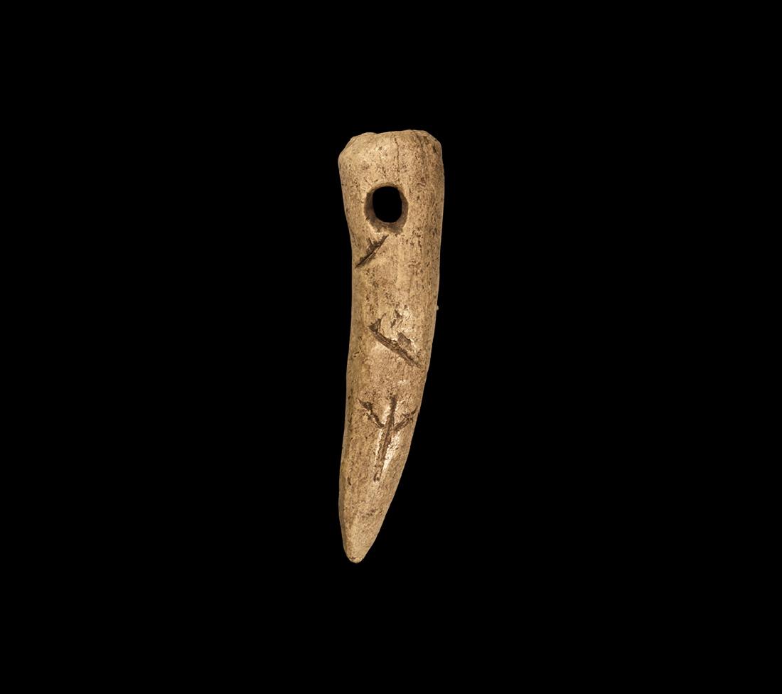 Viking Horn Pendant with Runes (1 of 1)