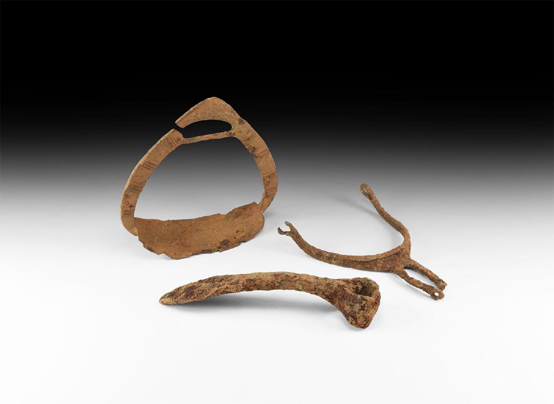 Medieval Stirrup, Spur and Adze Group (1 of 1)