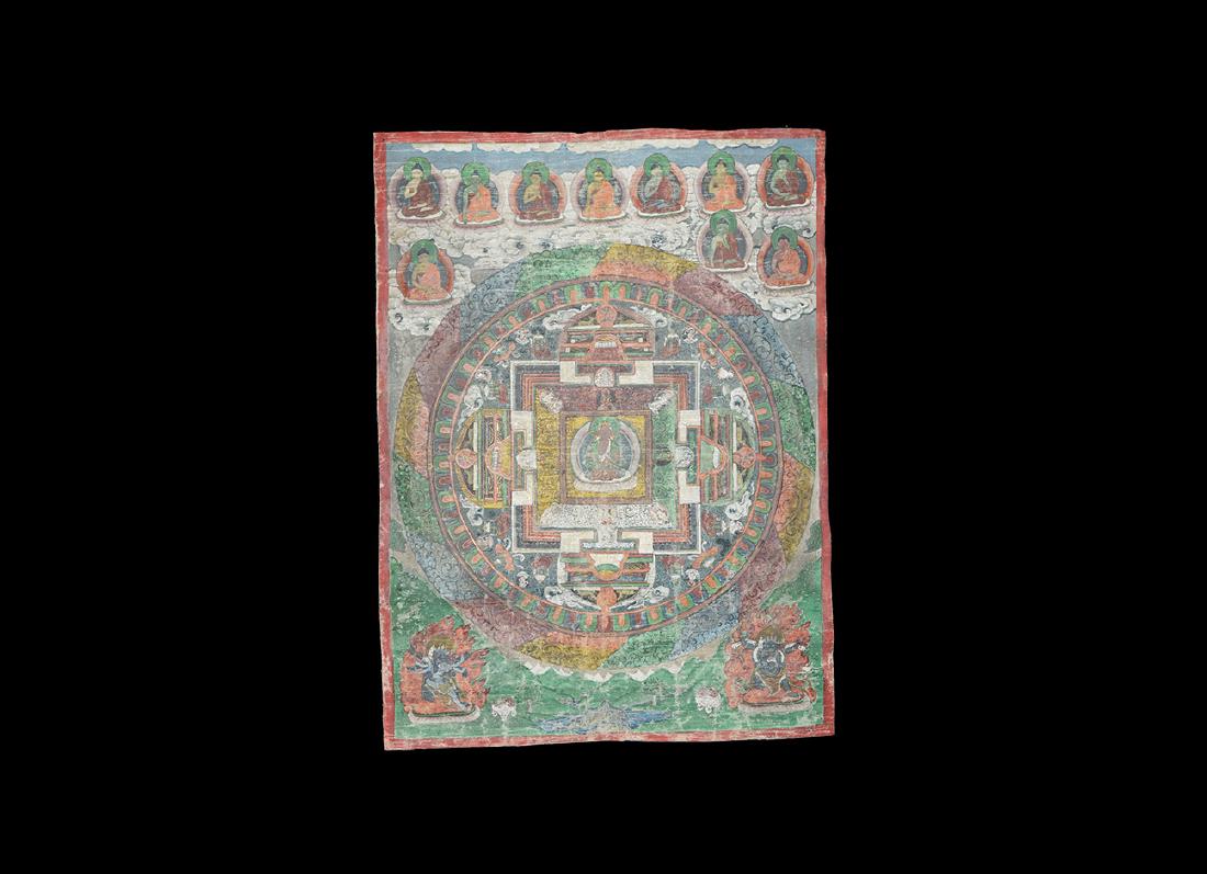 Tibetan Thanka Painting with Bodhisattvas (1 of 1)