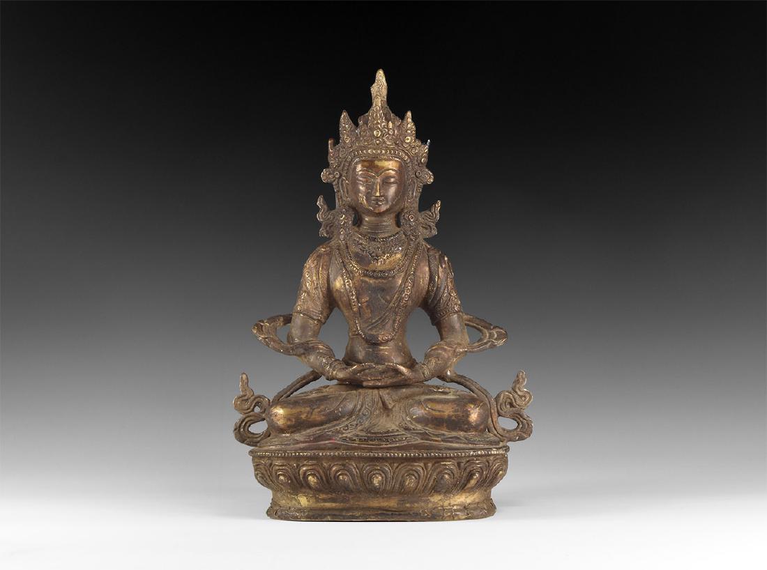 Tibetan Gilt Meditating Buddha Figure (1 of 1)