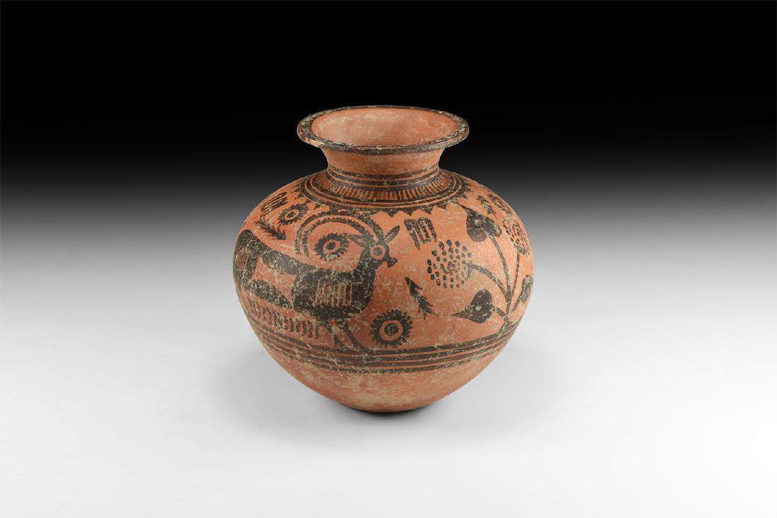 Indus Valley Mehrgarh Polychrome Jar with Ibex (1 of 1)