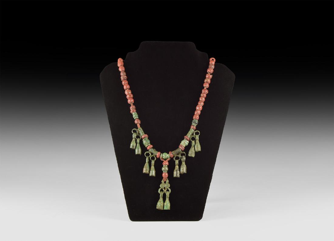 Viking Bead Necklace with Bell Pendants (1 of 1)