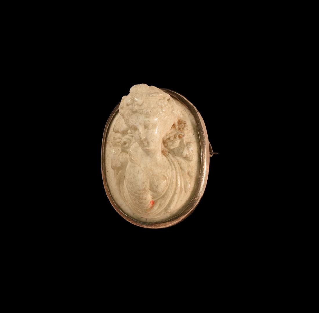 Post Medieval Silver Brooch with Cameo (1 of 1)
