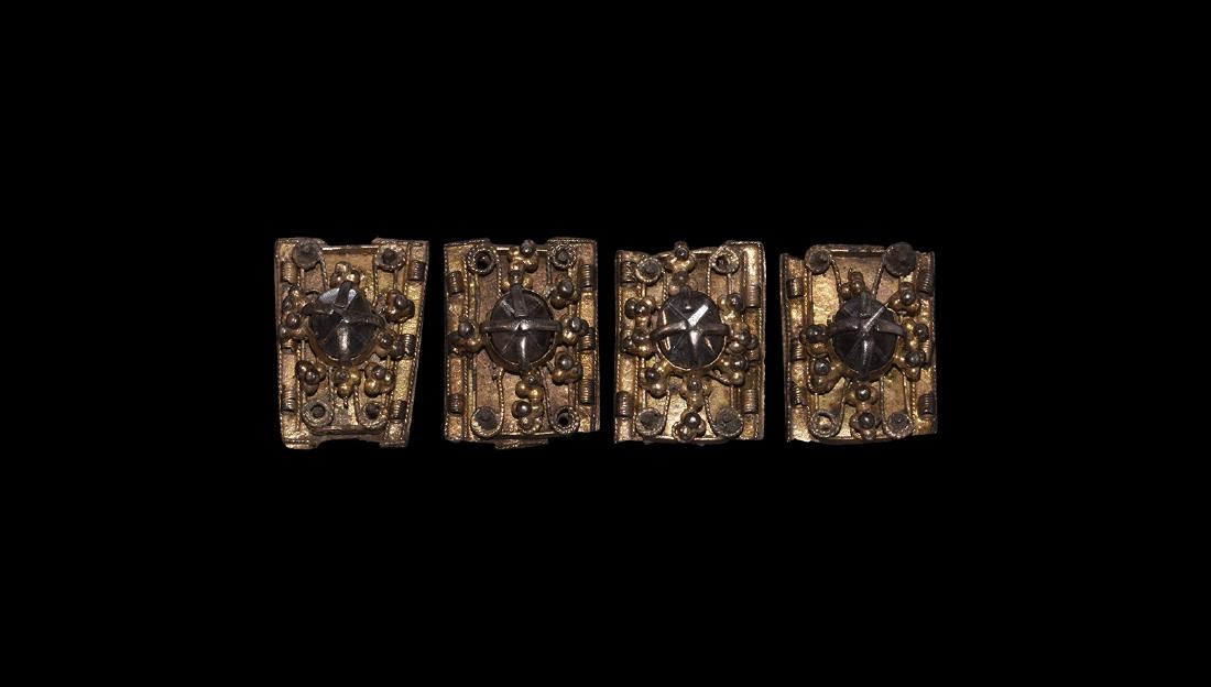 Post Medieval Gilt Silver Jewelled Mount Group (1 of 1)