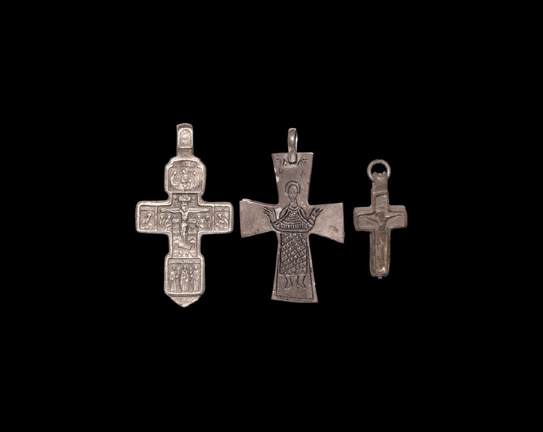 Byzantine and Later Silver Cross Pendant Group (1 of 1)