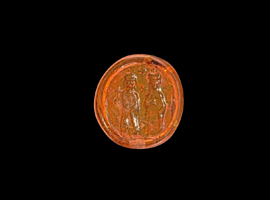 Byzantine Glass Weight with Emperor and Empress (1 of 1)
