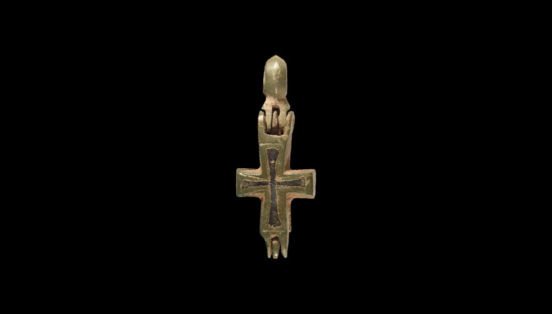Reliquary Cross Pendant with Silver Inlay (1 of 1)