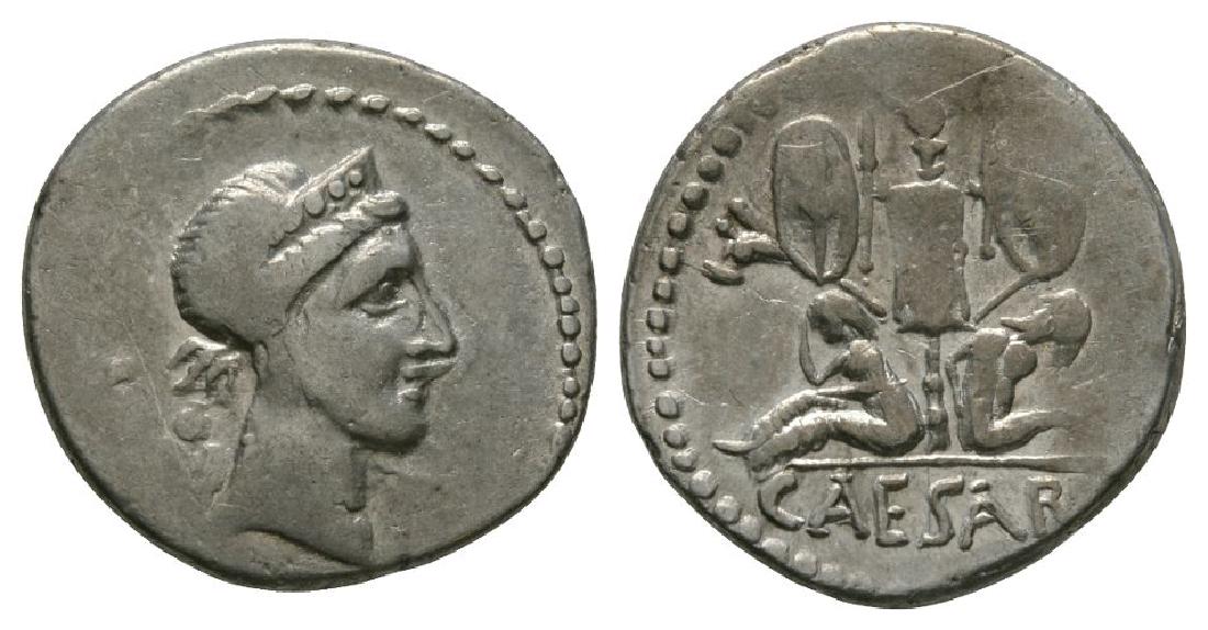 Julius Caesar - Gallic Trophy Denarius (1 of 1)