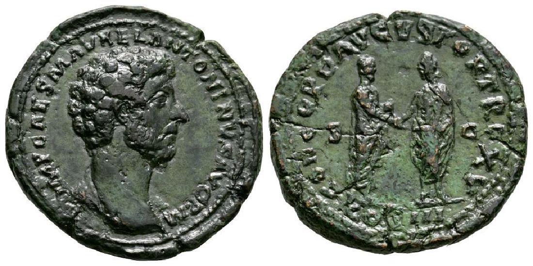 Marcus Aurelius - Emperor and L Verus Sestertius (1 of 1)