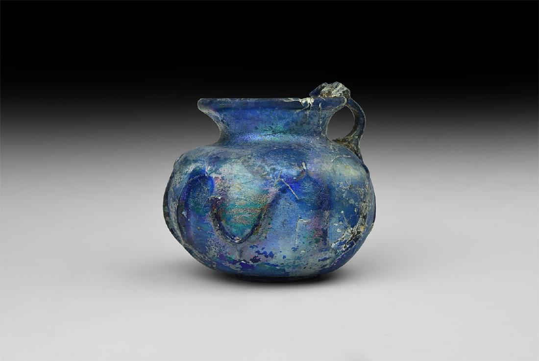 Roman Blue Glass Jar with Trails (1 of 1)