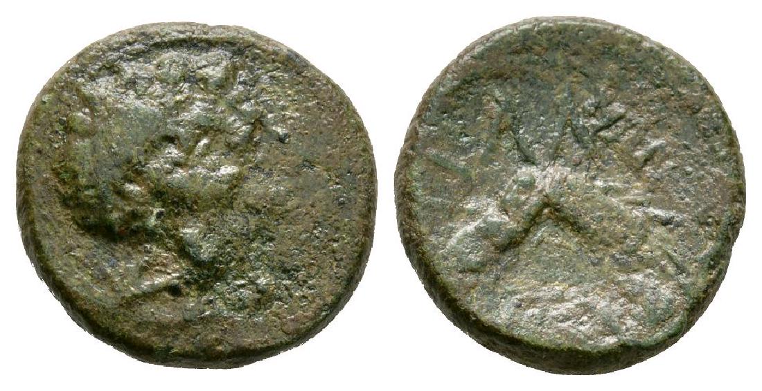 Macedonia - Philip III - Bronze: 4th century BC. Obv: head of Zeus. Rev: horse right(?) 3.84 grams. . [No Reserve]