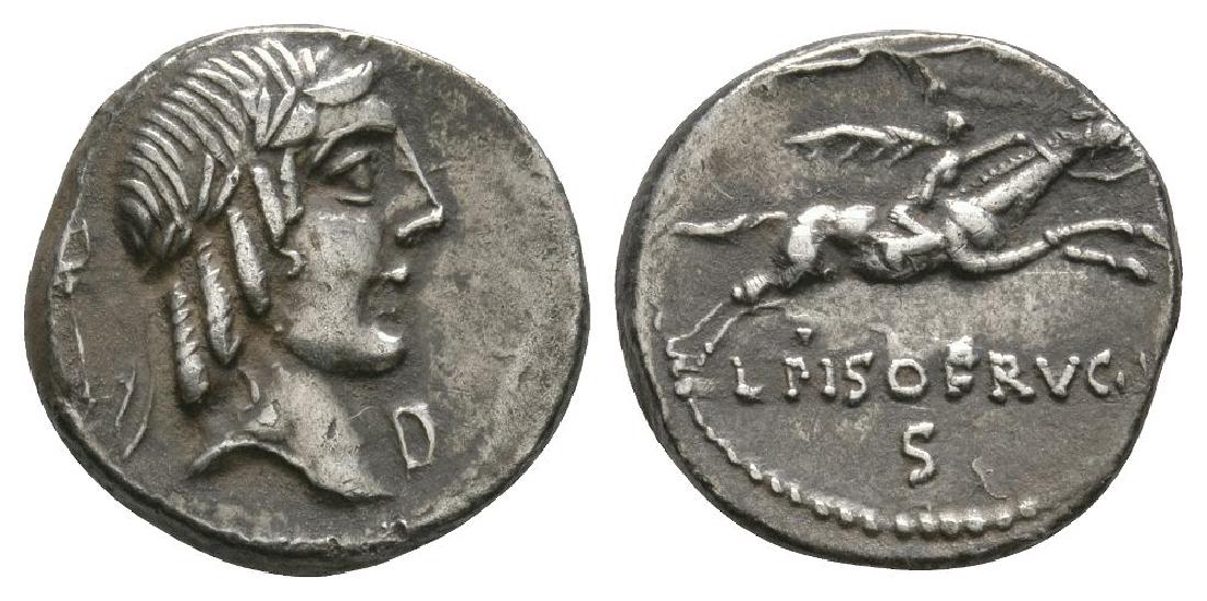 L Calpurnius Piso L f L n Frugi - Rider Denarius (1 of 1)