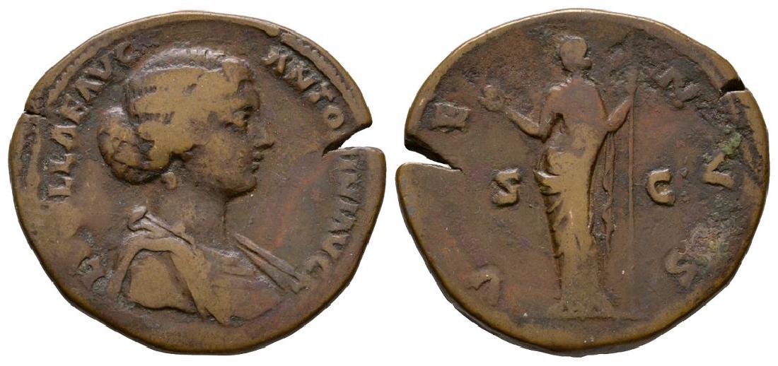 Lucilla - Venus Sestertius: 161-166 AD. Wife of Lucius Verus, Rome mint. Obv: LVCILLAE AVG ANTONINI AVG F legend with draped bust right. Rev: VENVS legend with Venus standing left, holding apple and sceptre; S - C in fields. RIC