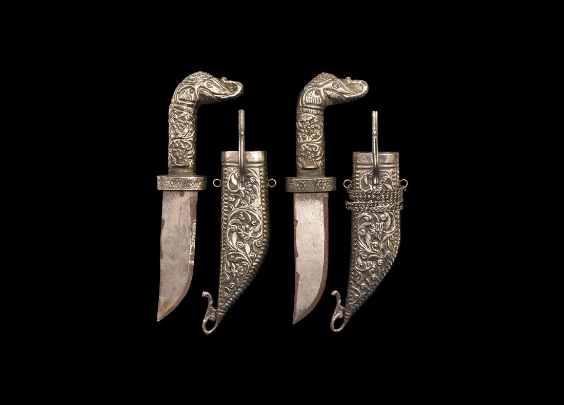 Islamic Animal-Headed Dagger and Scabbard Pair (1 of 1)