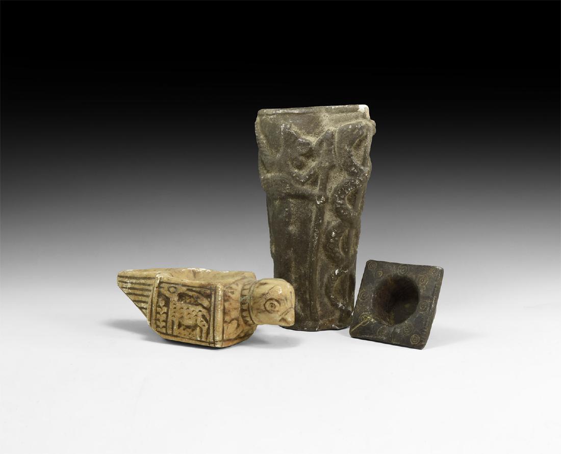 Western Asiatic Style Carved Stone Vessel Group (1 of 1)