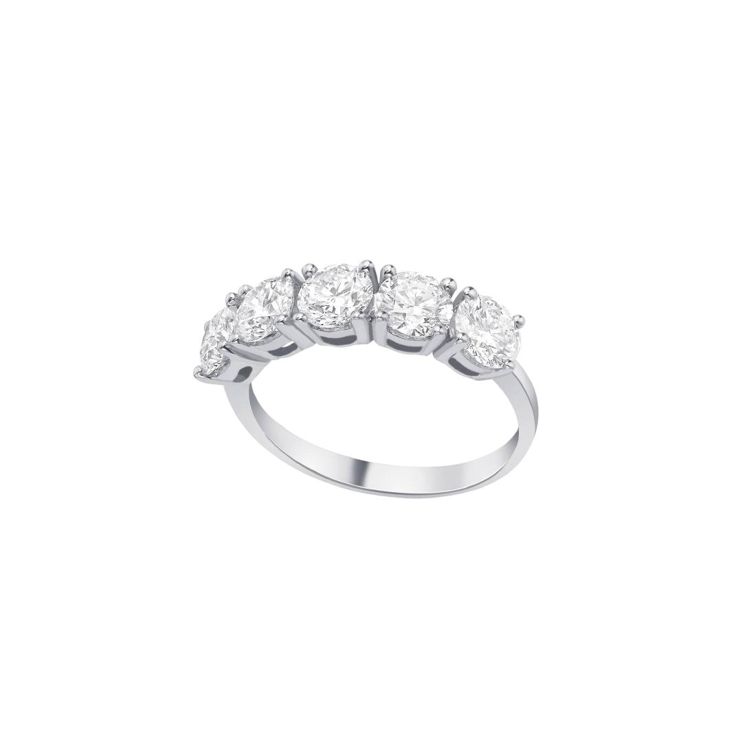 0.75ct White Diamond 5 Stone 18KT White Gold Ring (1 of 1)
