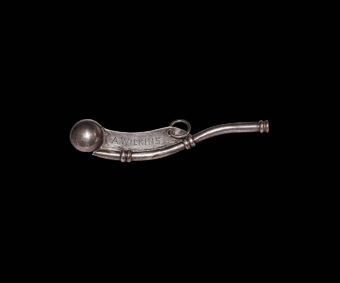Georgian Silver Bosun's Whistle for A. Wilkins (1 of 1)