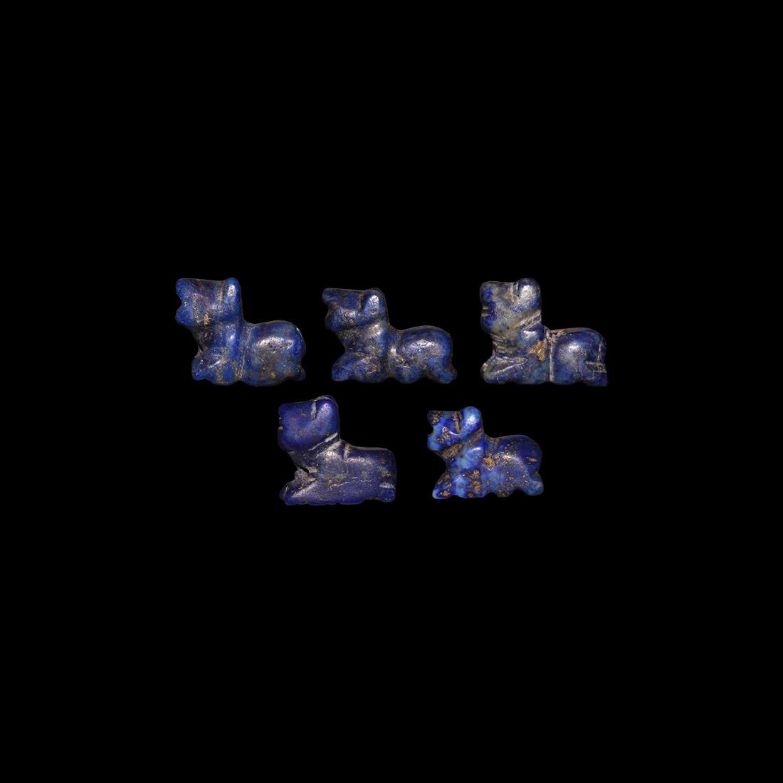 Western Asiatic Lapis Lazuli Lion Amulet Group (1 of 1)