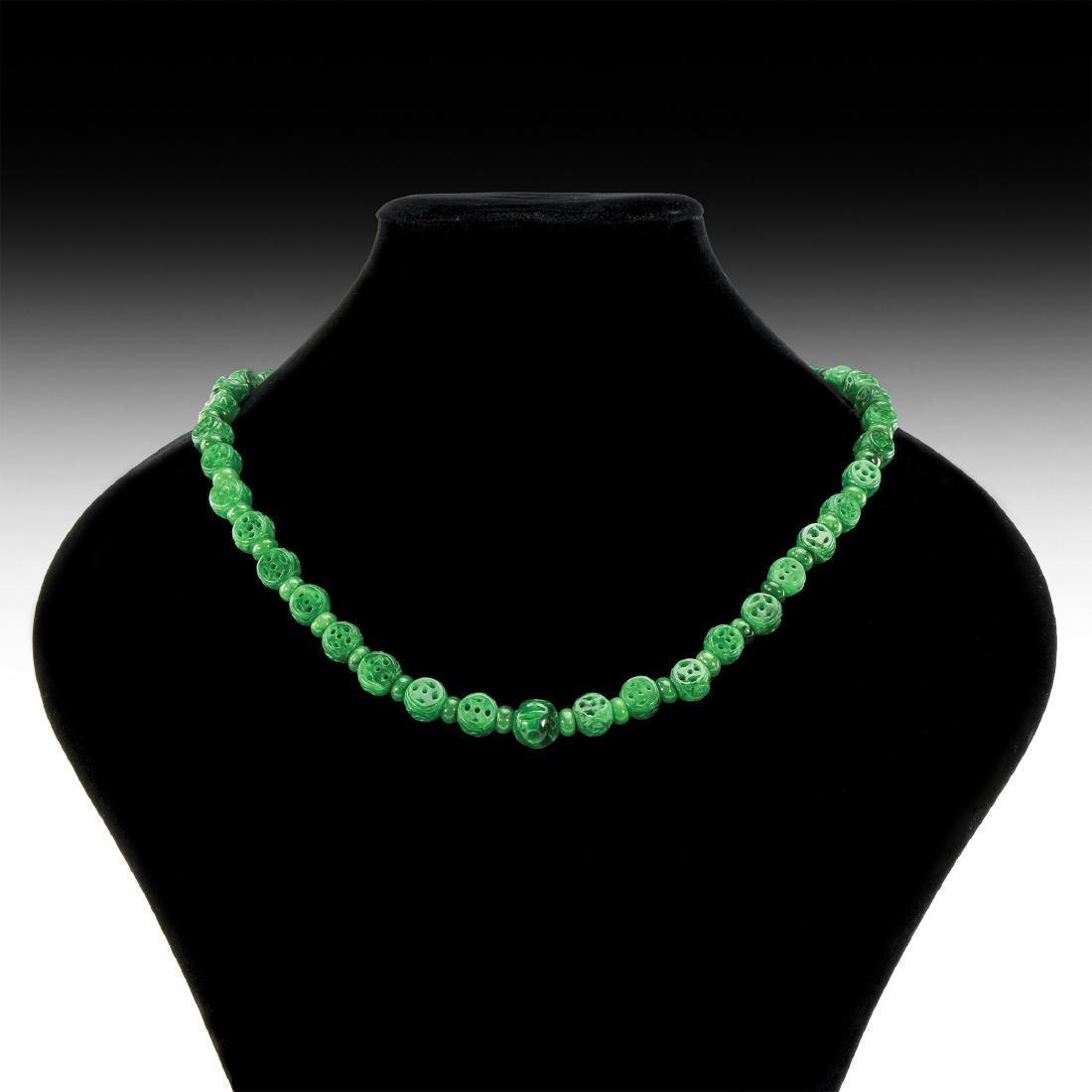 Chinese Jade Bead Necklace (1 of 1)