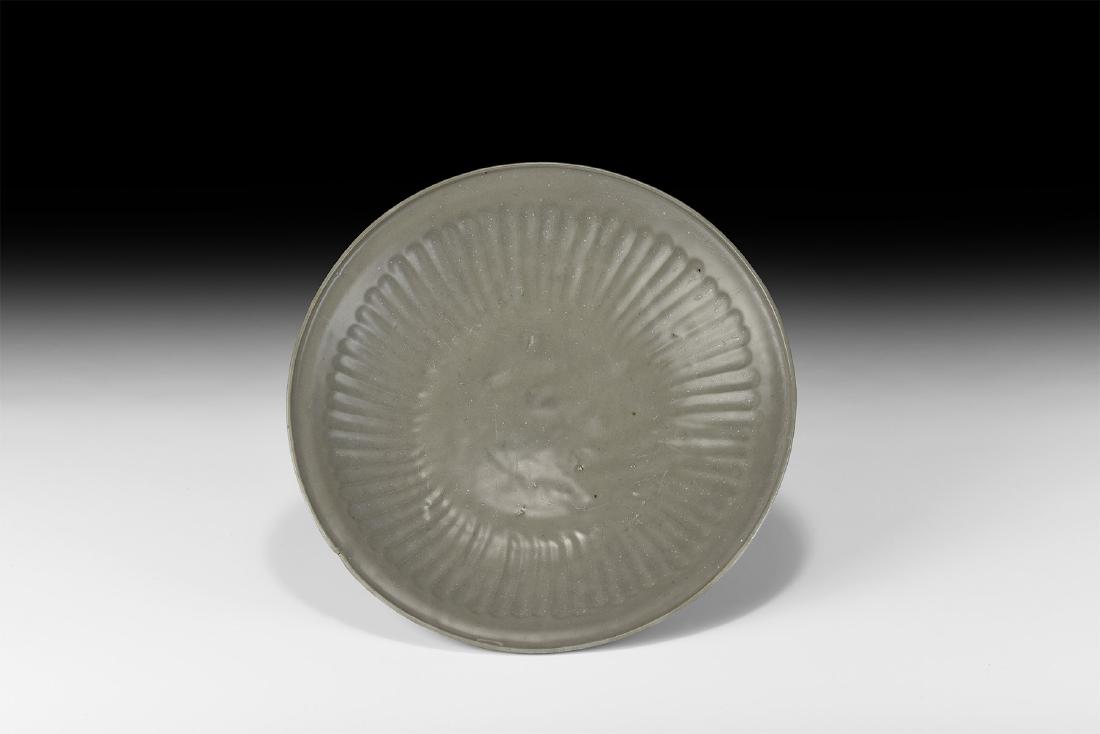 Chinese Longquan Celadon Glazed Shallow Dish (1 of 1)