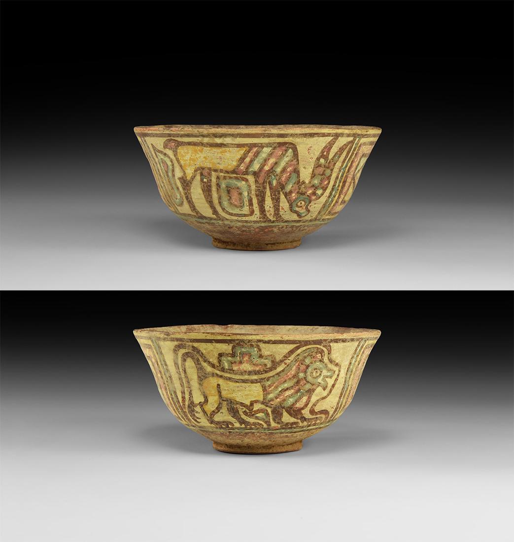 Indus Valley Mehrgarh Polychrome Flared Cup with Lion (1 of 1)