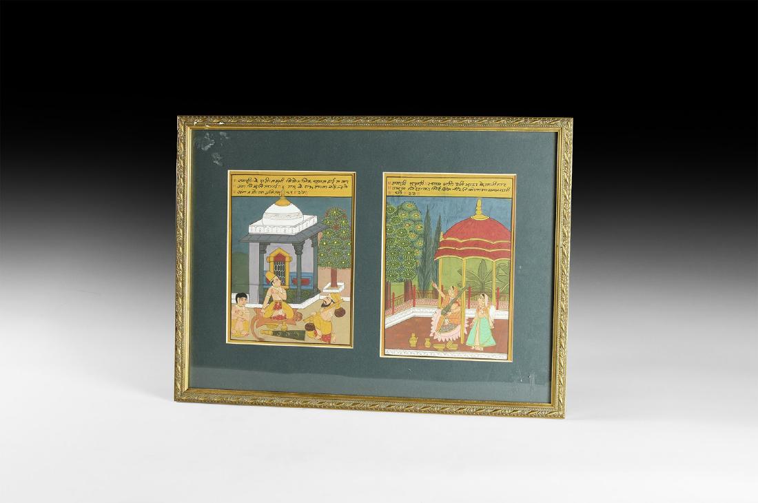 Indian Framed Painting Pair (1 of 1)