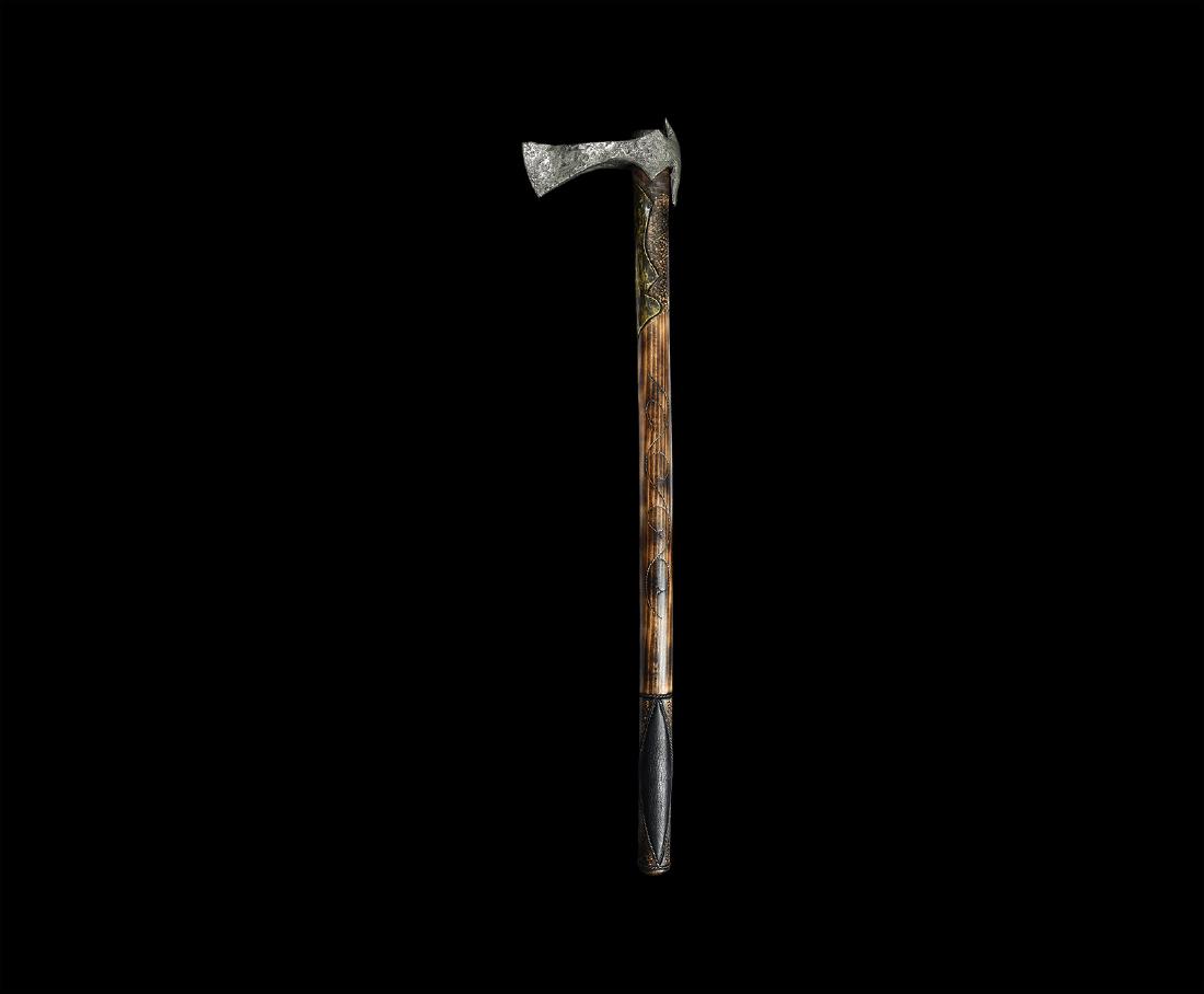 Viking Battle Axe with Decorated Shaft (1 of 1)
