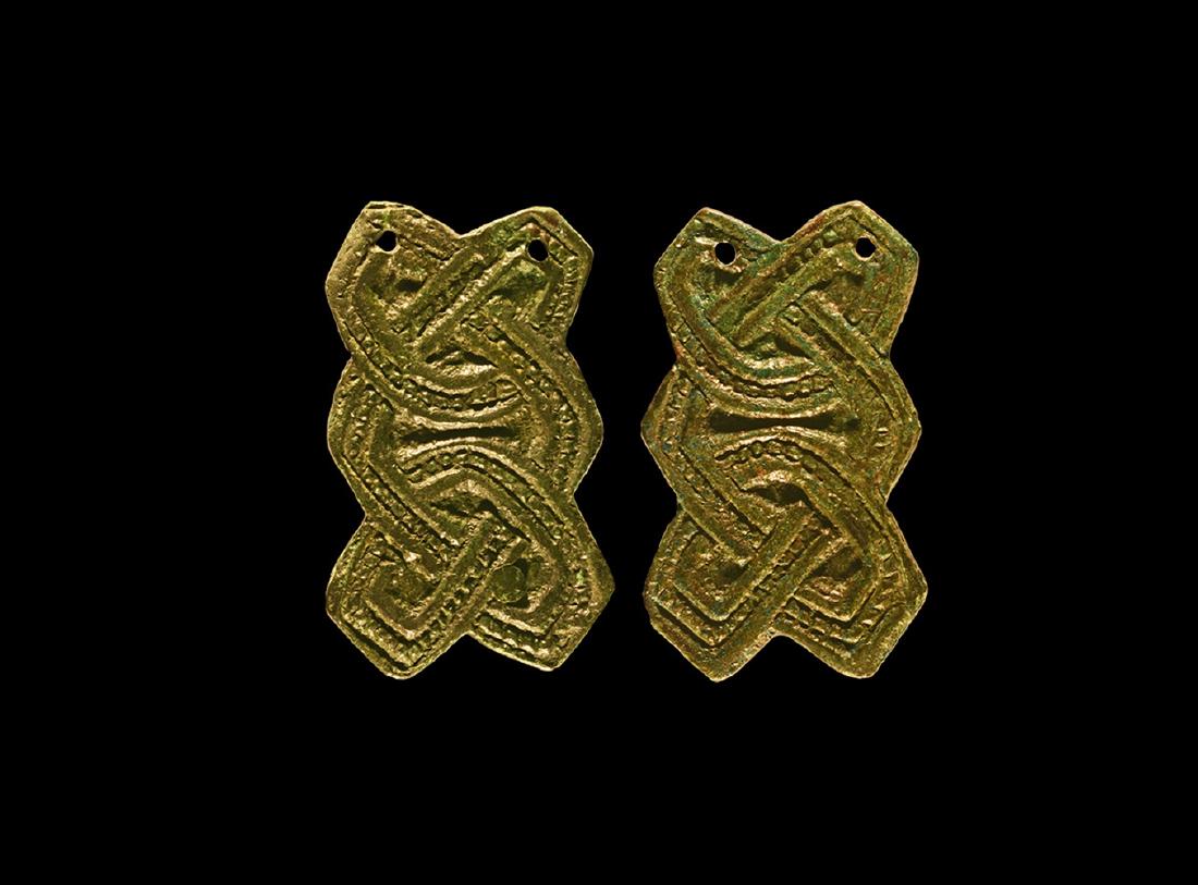 Viking Interlaced Plate Brooch Pair (1 of 1)