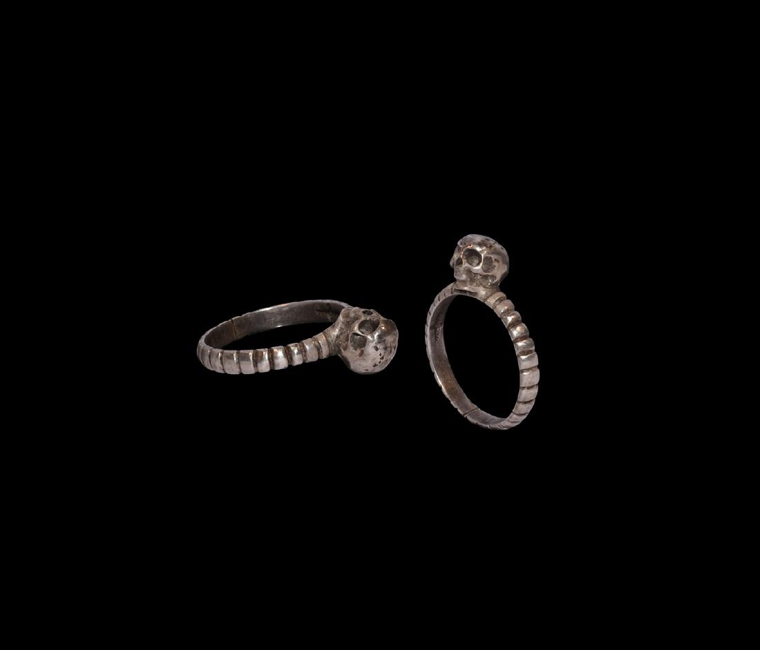Post Medieval Silver Ring with Skull (1 of 1)