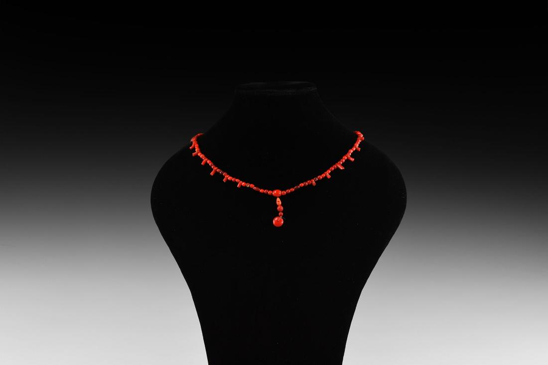 Post Medieval Red Glass Bead Necklace (1 of 1)
