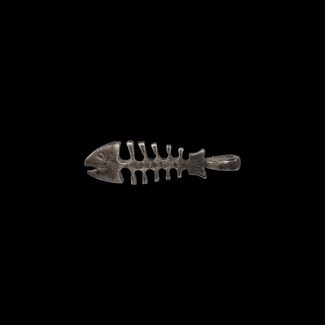 Post Medieval Silver Fish Skeleton Pendant (1 of 1)
