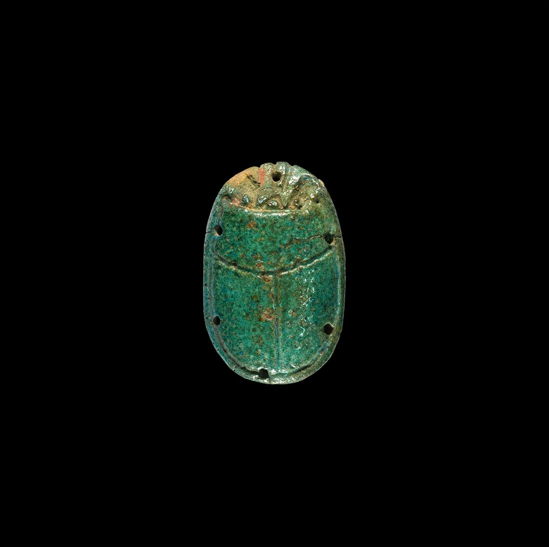 Large Egyptian Green Glazed Pectoral Scarab (1 of 1)