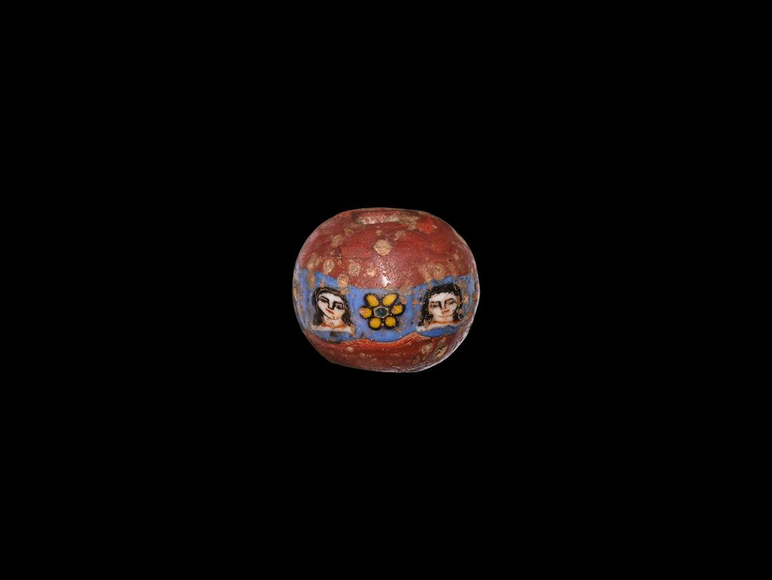Roman Glass Bead with Faces (1 of 1)