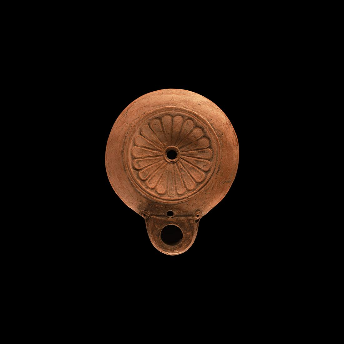 Roman Oil Lamp with Floral Motif (1 of 1)