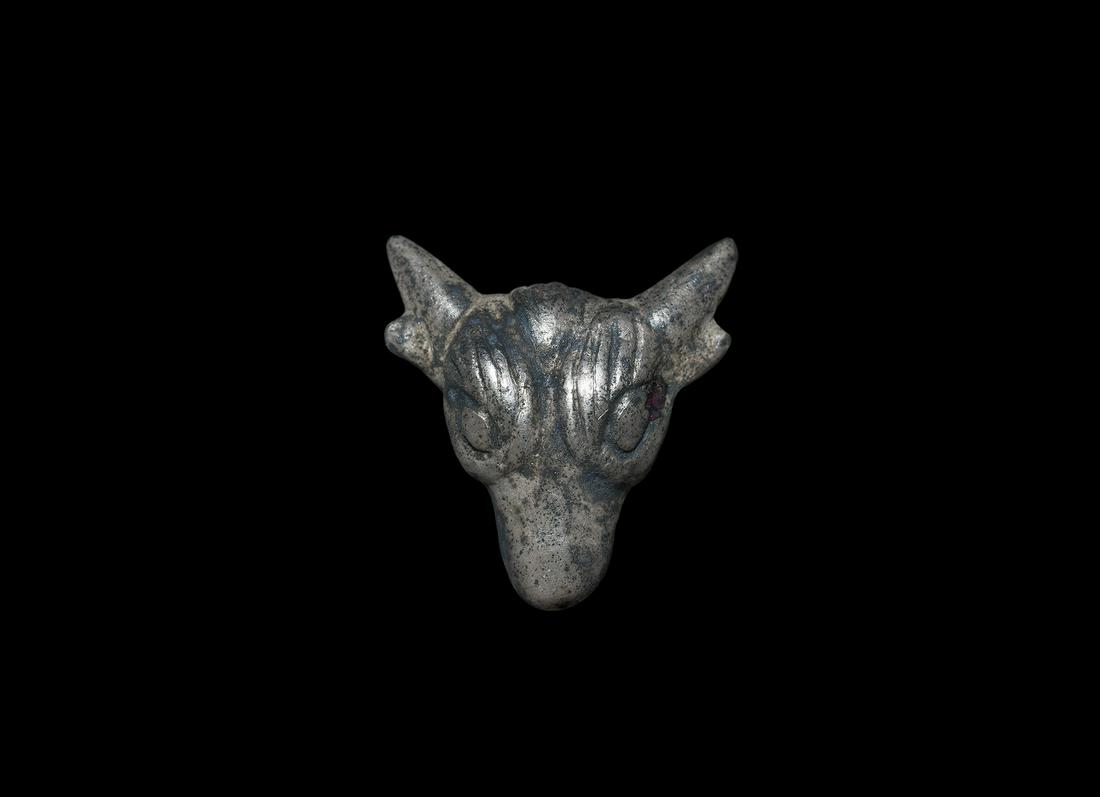 Roman Silver Bull's Head Mount (1 of 1)