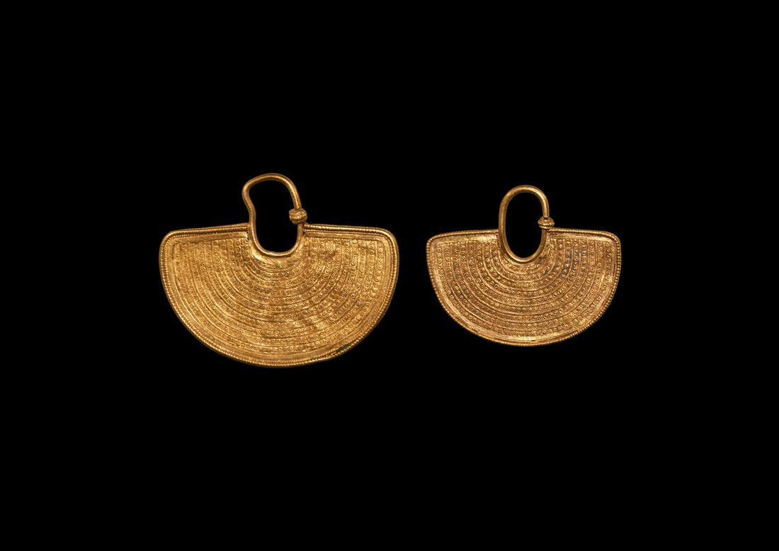 Western Asiatic South Arabian Gold Earrings (1 of 1)
