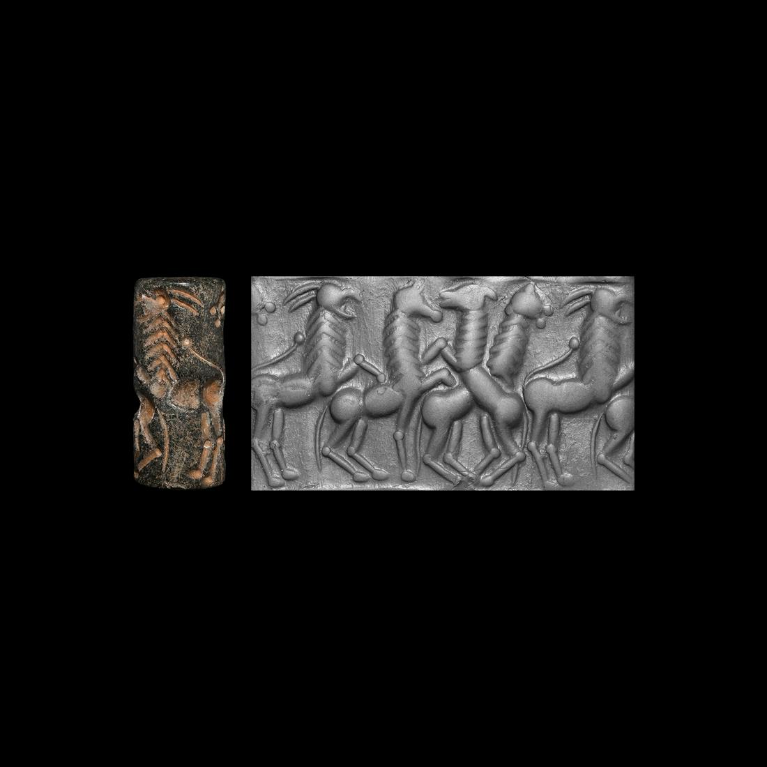 Western Asiatic Archaic Cylinder Seal with Figures (1 of 1)
