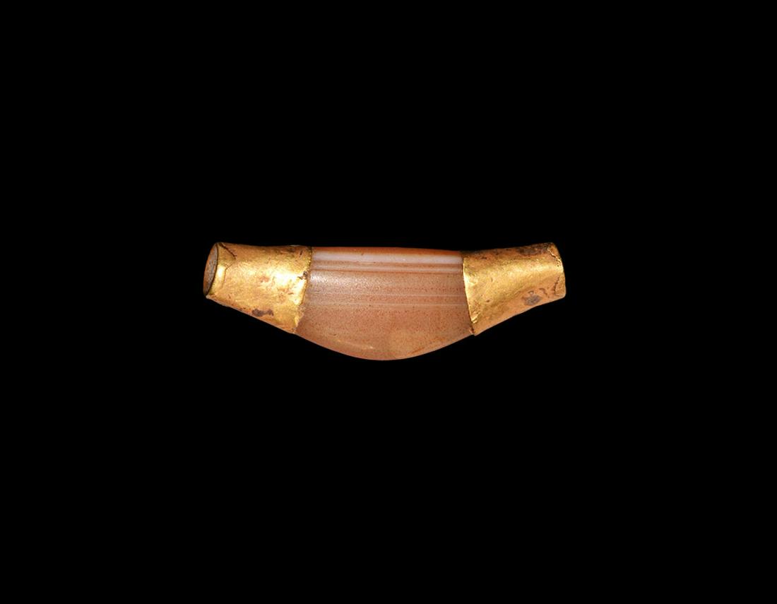 Achaemenid Gold Clad Elbow Bead (1 of 1)