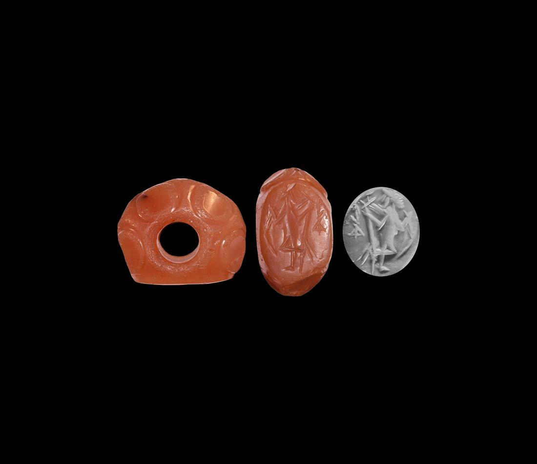 Sassanian Stamp Seal with Standing Male (1 of 1)