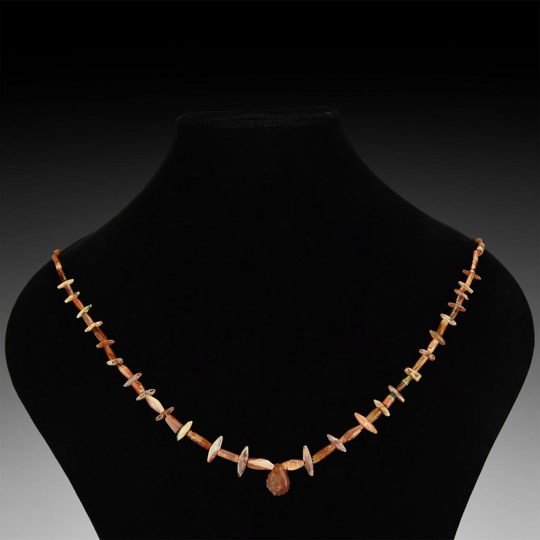 Western Asiatic Bactrian Agate Bead Necklace (1 of 1)
