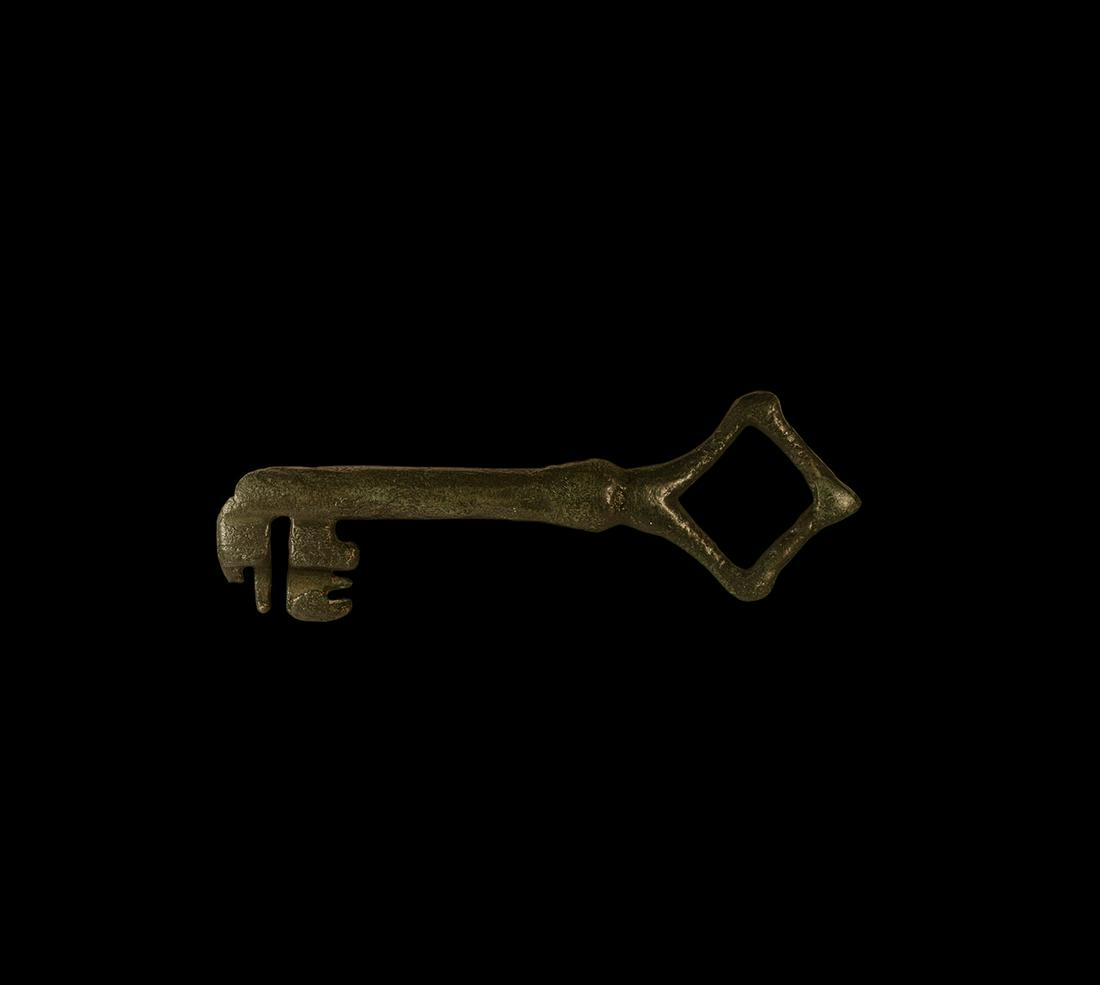 Large Medieval Door Key with Lozenge Handle (1 of 1)