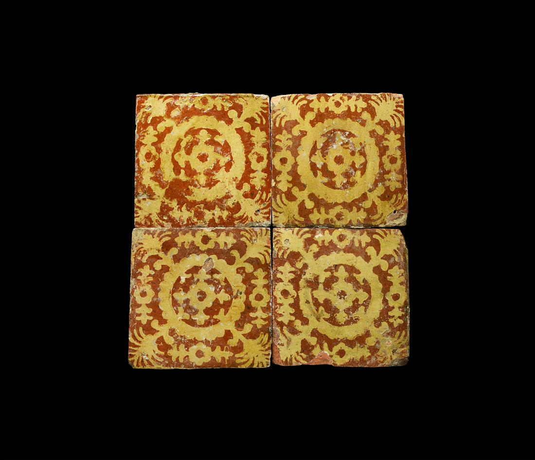 Post Medieval Glazed Floor Tile Group (1 of 1)