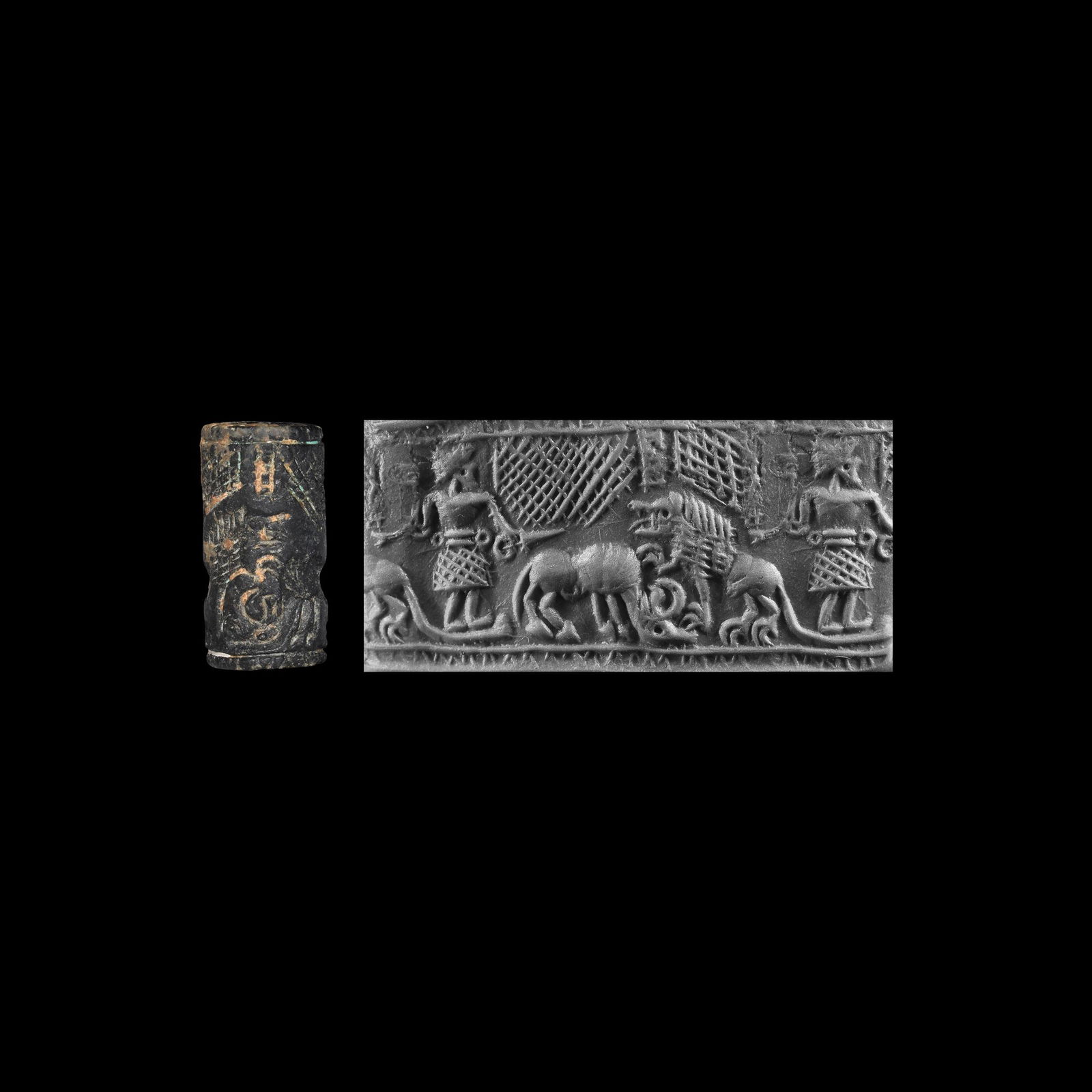 Western Asiatic Cylinder Seal with Combat Scene (1 of 1)