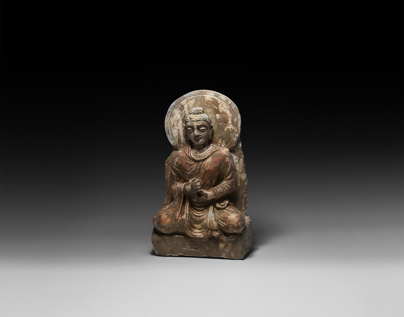 Gandharan Polychrome Buddha Statue (1 of 1)