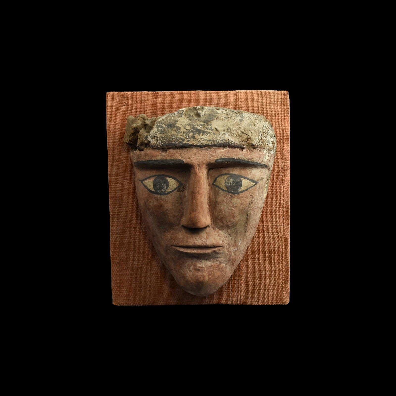 Egyptian Polychrome Wooden Face Mask (1 of 1)