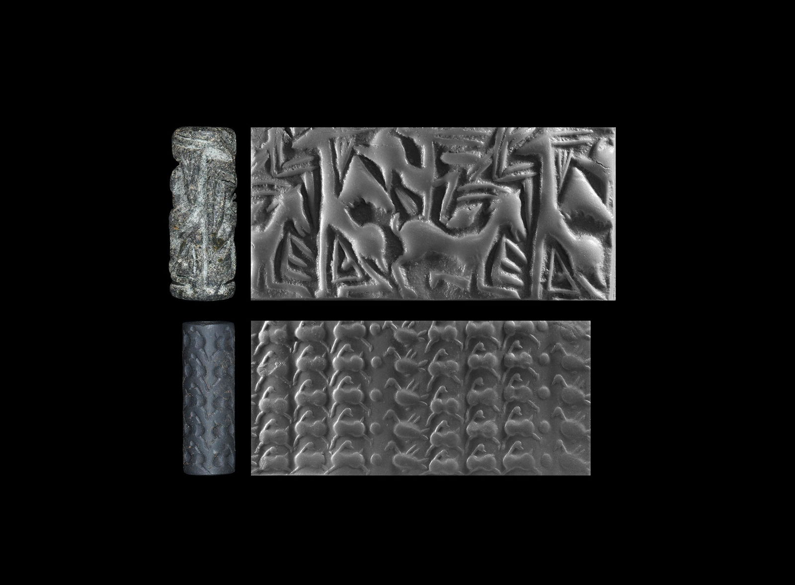 Western Asiatic Cylinder Seal Group with Animals (1 of 1)