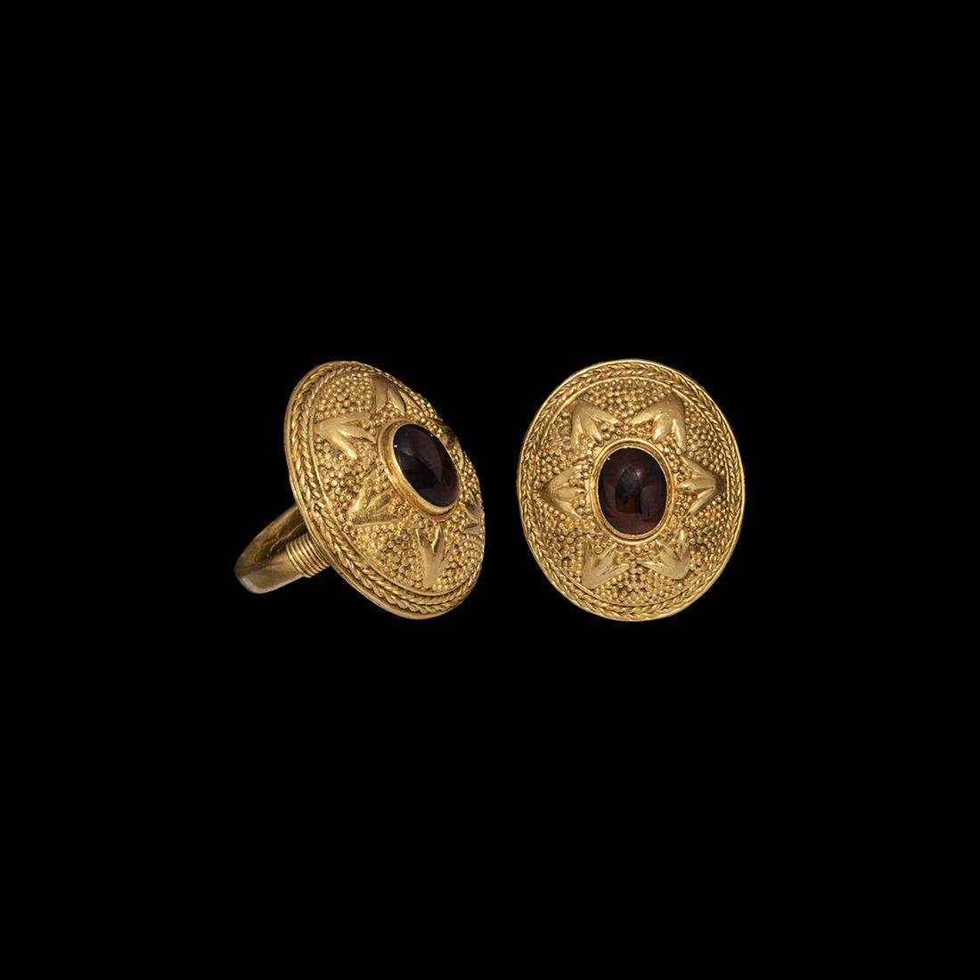Post Medieval Gold Ring with Garnet (1 of 1)
