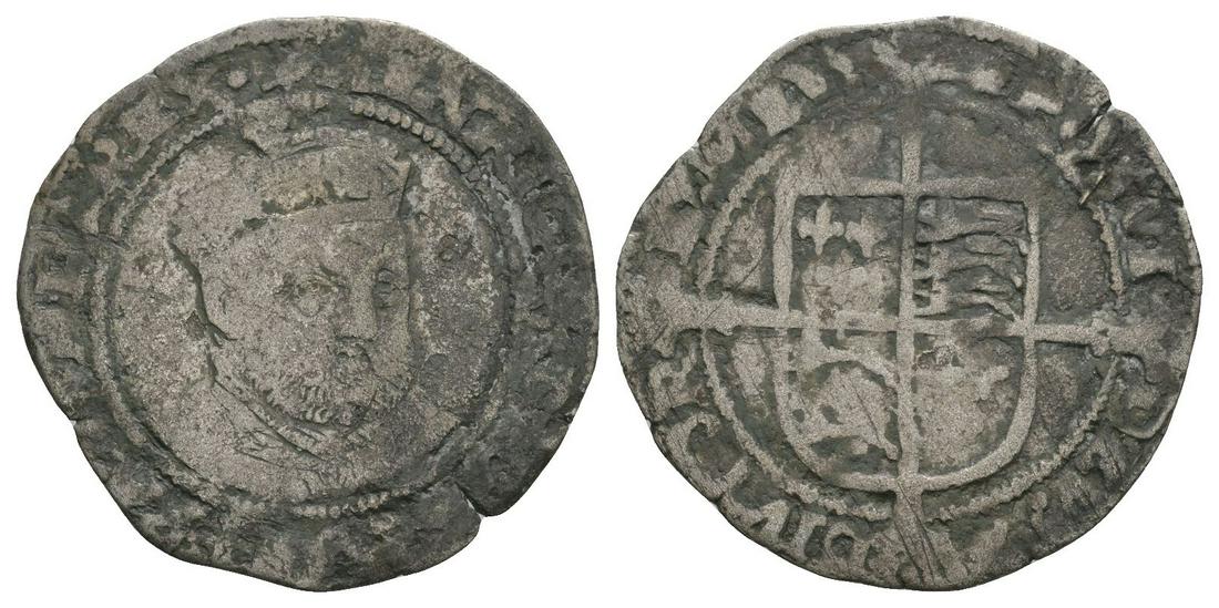 Edward VI (Henry VIII) - Facing Bust Groat: 1547-1551 AD. Bust 6. Obv: three-quarter facing bust with HENRIC 8 DI GRA AGL FRA ET HIB REX legend and 'martlet' mintmark Rev: long cross over arms with POSVI DEV ADIVTORE MEV legend. S. 2403. 2.28 g